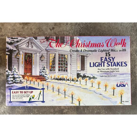 The Christmas Walk Light Stakes NIB - Set of 3, Total of 45 Stakes - Picture 1 of 10
